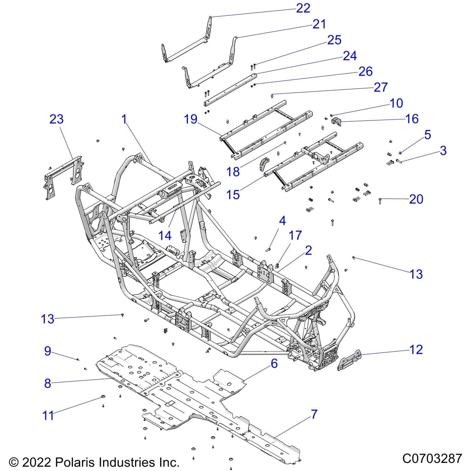 Seat Support Bracket, Front, Bl by Polaris 5258097-329 OEM Hardware P5258097-329 Off Road Express