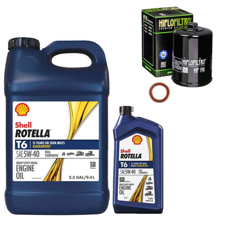 Shell Rotella T6 Synthetic 5W-40 Victory Complete Oil Change Kit by Witchdoctors VIC-OCK-5W40 Oil Change Kit