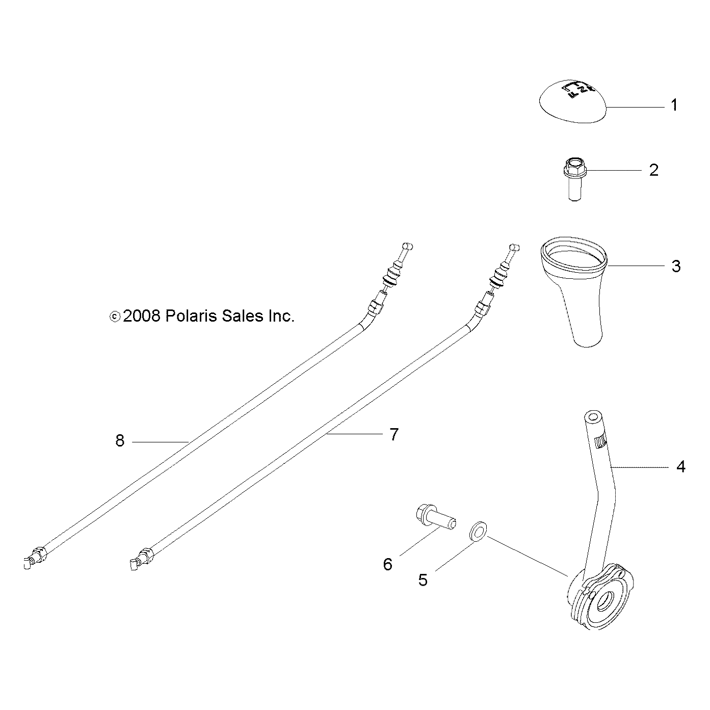 Shift Cable, Forward by Polaris 454855 OEM Hardware P454855 Off Road Express