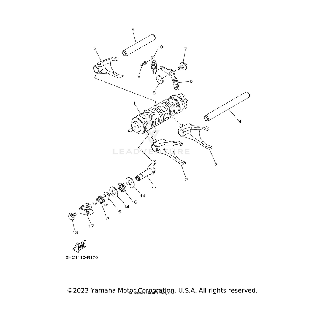 Shifter Bracket Assembly by Yamaha 2HC-18380-00-00 OEM Hardware 2HC-18380-00-00 Off Road Express