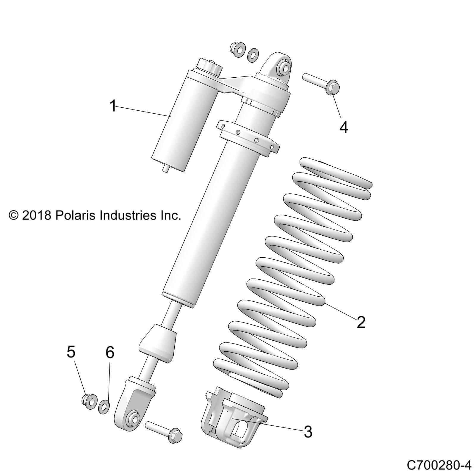 Shock, Front, Left, Rzr Xp by Polaris 7044900 OEM Hardware P7044900 Off Road Express Drop Ship
