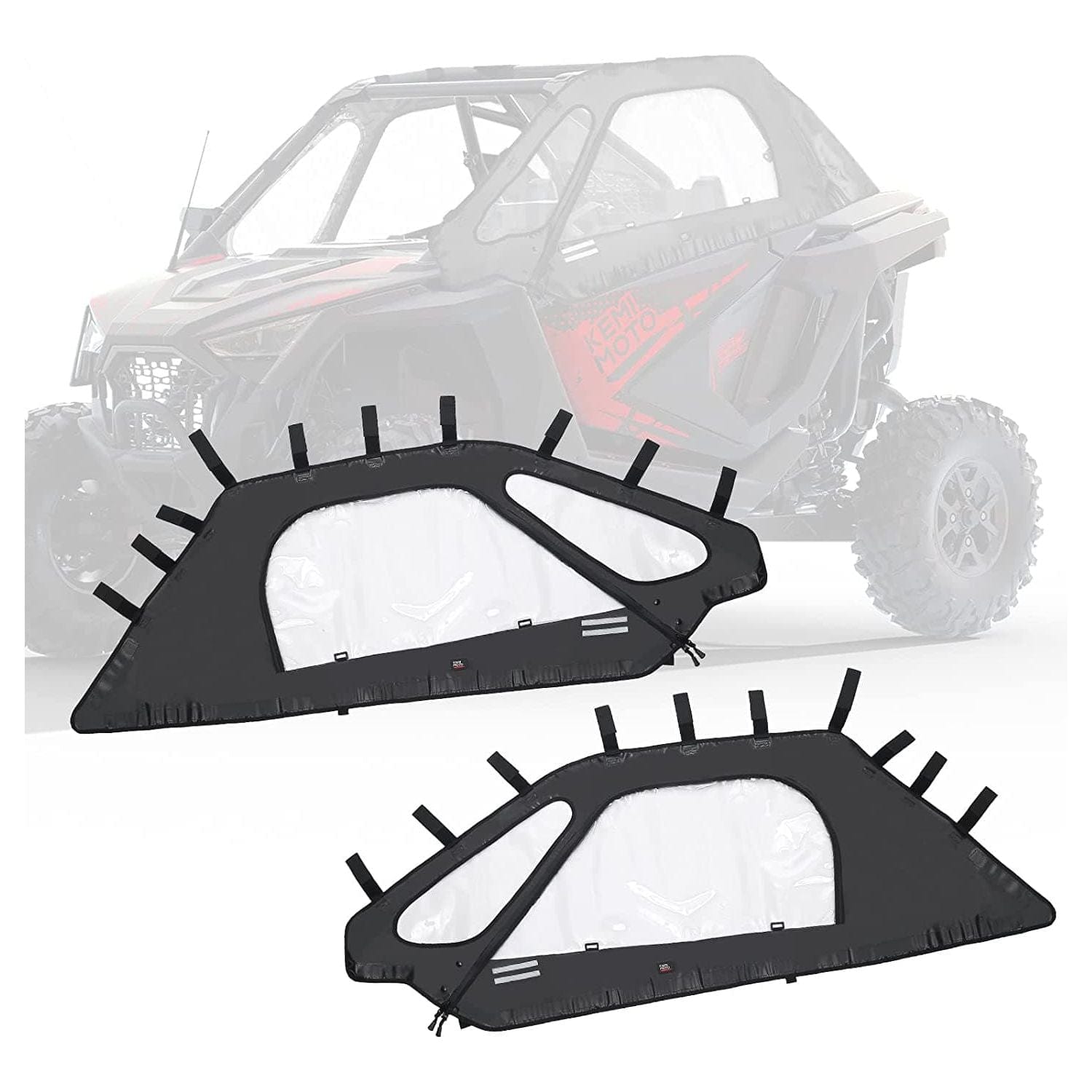 Checkered Circle Rzr Racing Polaris RZR PRO XP Soft Upper Doors by Kemimoto Witchdoctors