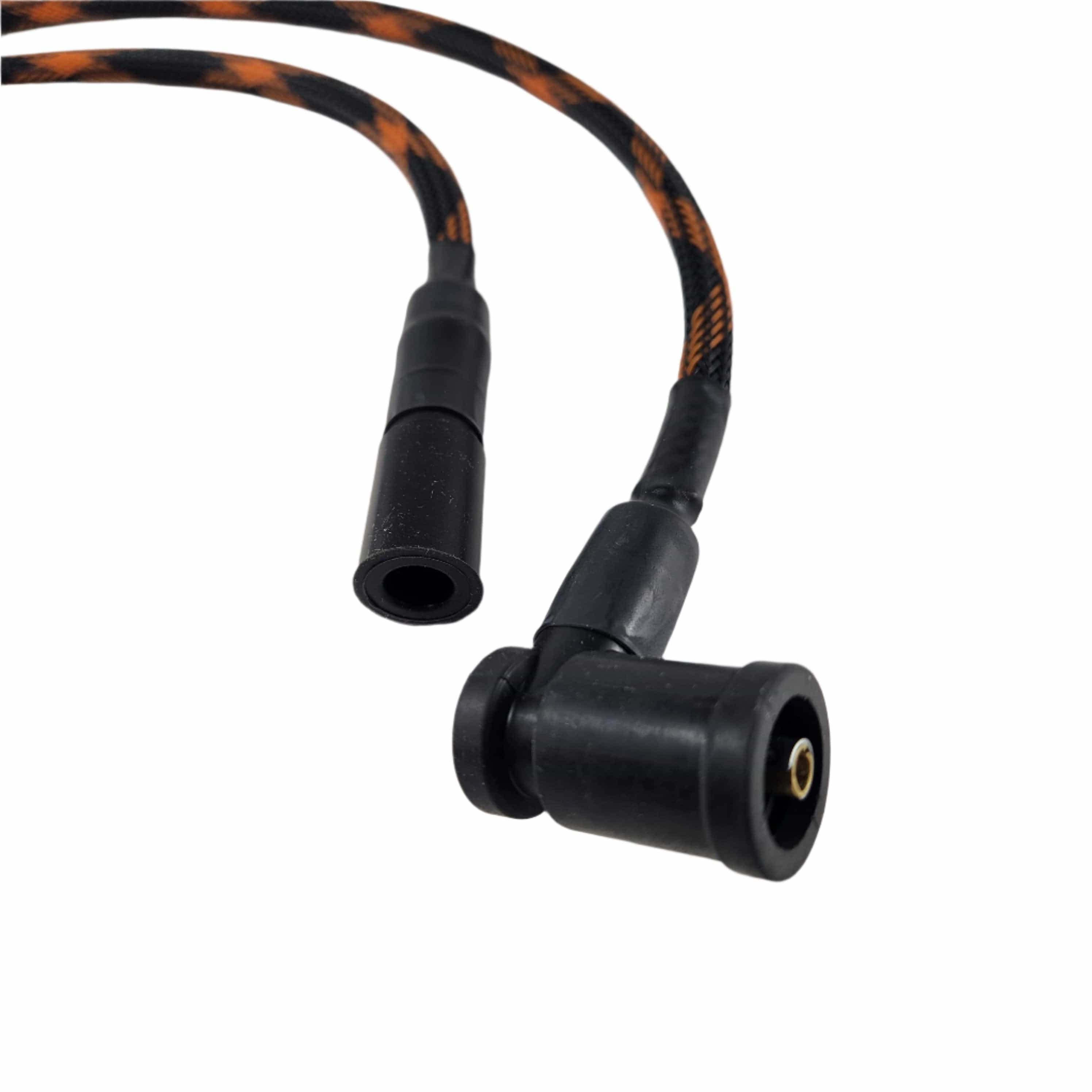 Spark Plug Wires Black / Orange Twist by Trik Wires TRK-08-ORTW Spark Plug Wires