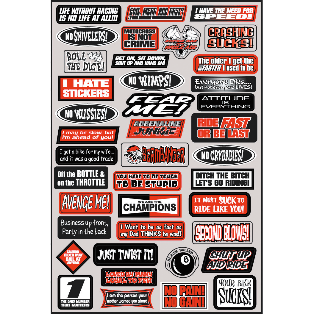 Sponsor Sticker Kit By Factory Effex 07-68012 Decal Sheet 4320-0030 Parts Unlimited