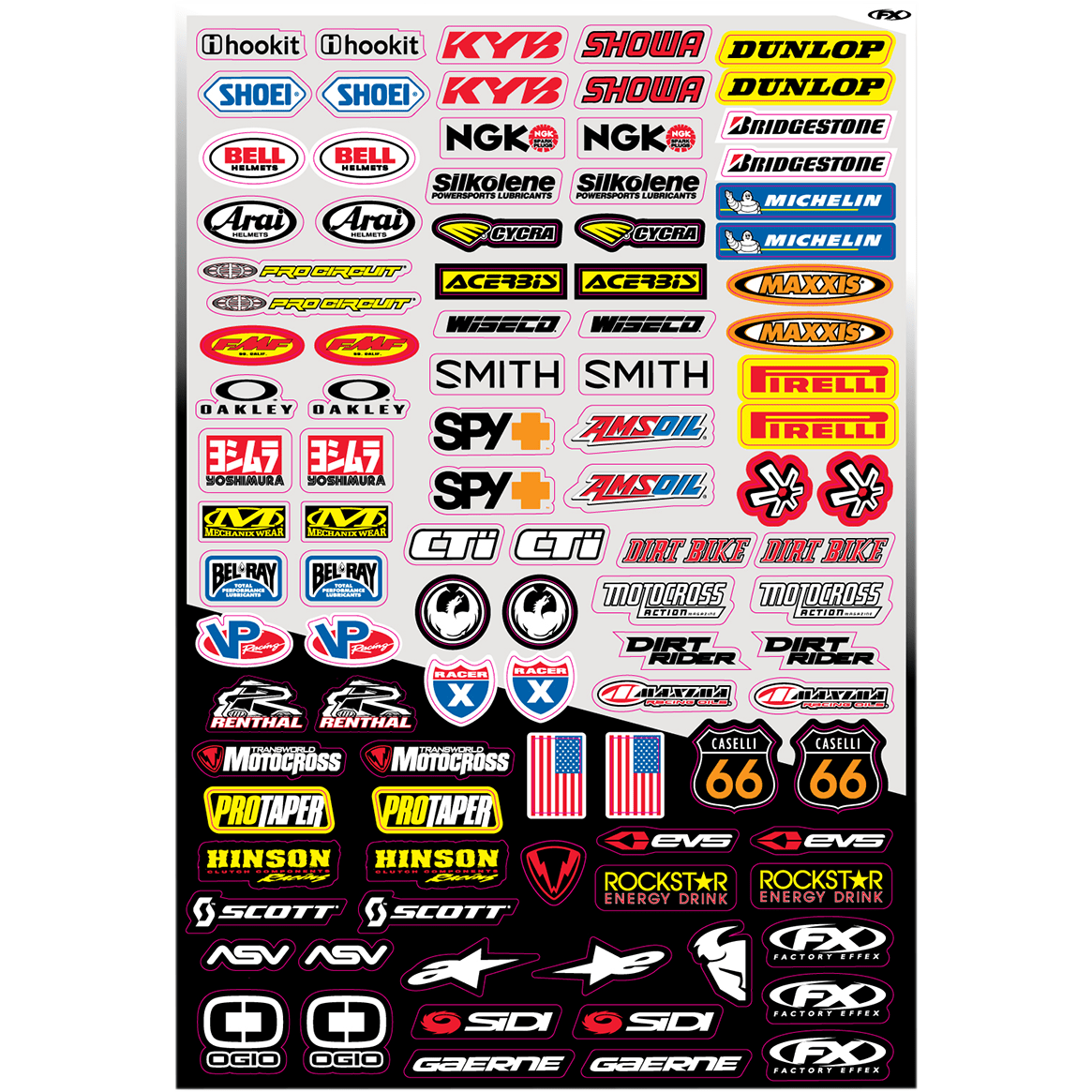 Sponsor Sticker Kit By Factory Effex 10-68014 Decal Sheet 4320-0717 Parts Unlimited