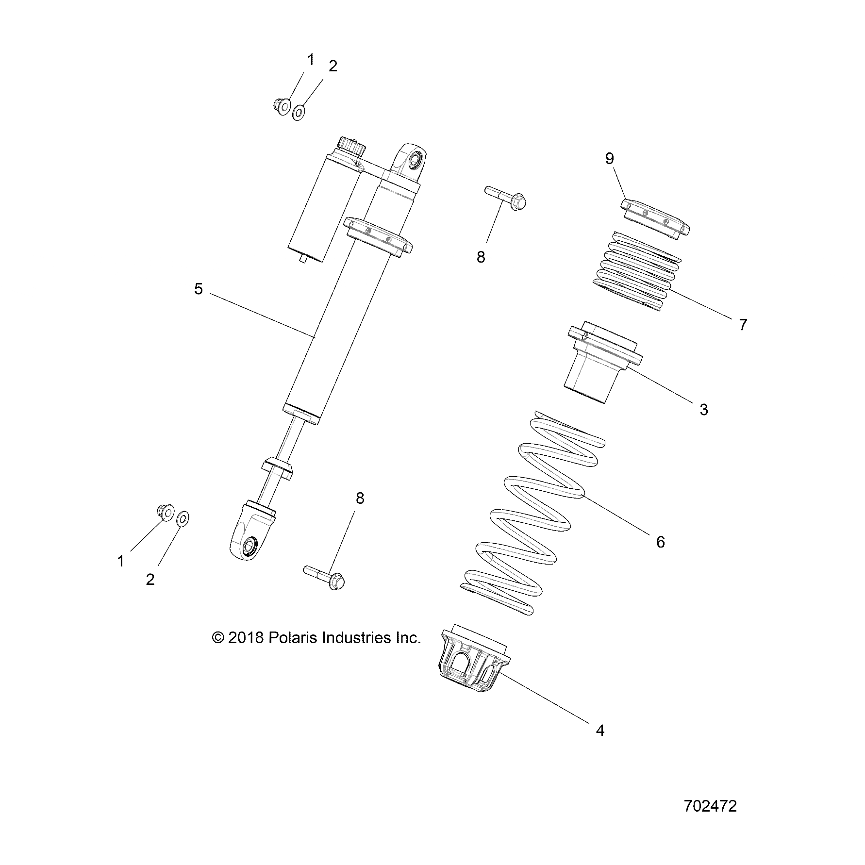 Spring 300#, 3.75 In, Indian Sk by Polaris 7044425-737 OEM Hardware P7044425-737 Off Road Express