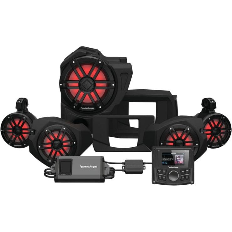 Stage 4 Gen3 Audio System for 2014+ Polaris RZR by Rockford Fosgate RZR14-STG4 Audio Full System 909174 Tucker Rocky Drop Ship
