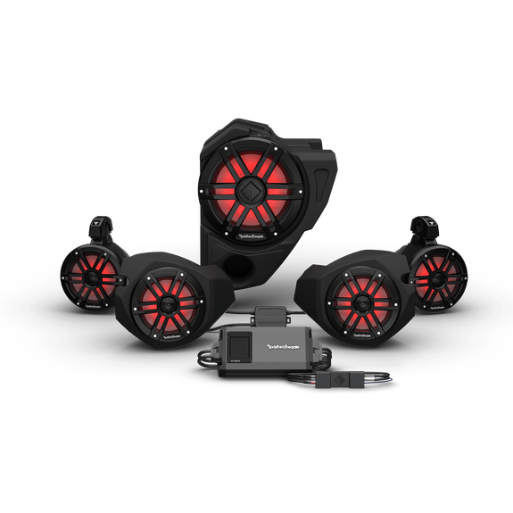 Stage 4 Gen3 Audio System for Ride Command 2014+ Polaris RZR by Rockford Fosgate RZR14RC-STG4 Audio Full System 909494 Tucker Rocky Drop Ship