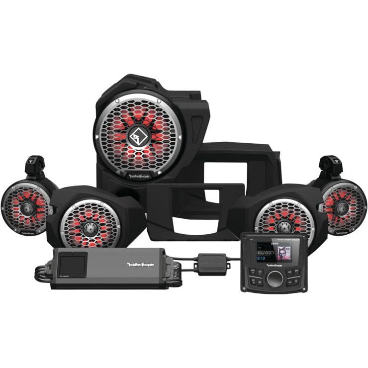 Stage 5 Gen3 Audio System for 2014+ Polaris RZR by Rockford Fosgate RZR14-STG5 Audio Full System 909175 Tucker Rocky Drop Ship