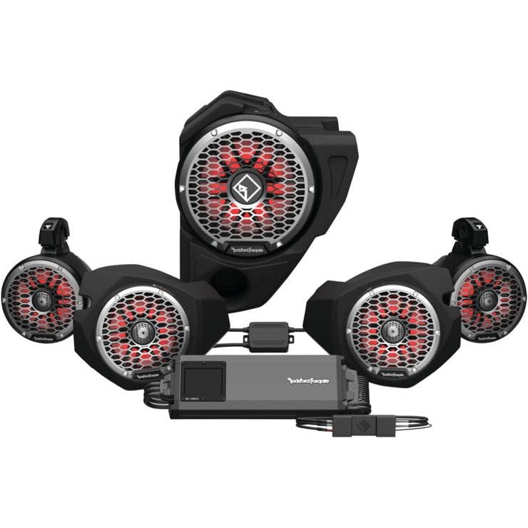 Stage 5 Gen3 Audio System for Ride Command 2014+ Polaris RZR by Rockford Fosgate RZR14RC-STG5 Audio Full System 909495 Tucker Rocky Drop Ship