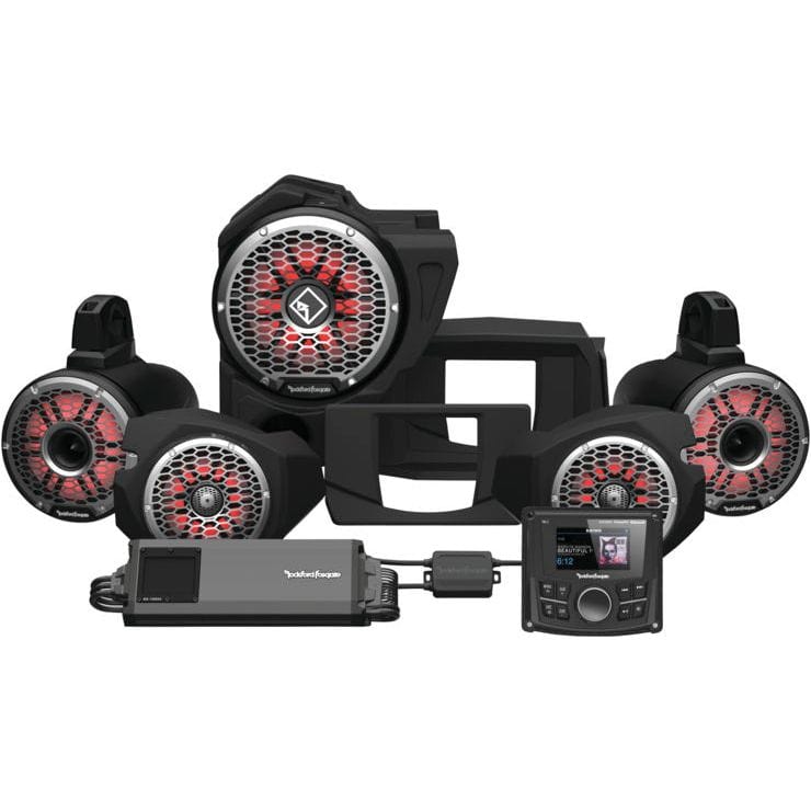 Stage 6 Gen3 Audio System for 2014+ Polaris RZR by Rockford Fosgate RZR14-STG6 Audio Full System 909176 Tucker Rocky Drop Ship