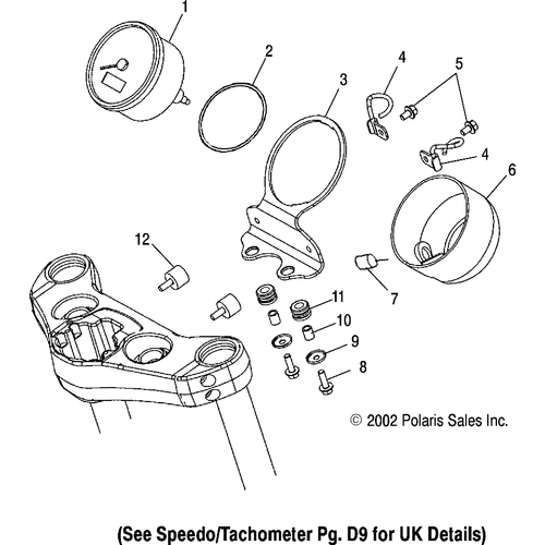 STEERING, SPEEDOMETER - V03GB16/ALL OPTIONS (4983688368B02) Schematic 5798 OEM Schematic