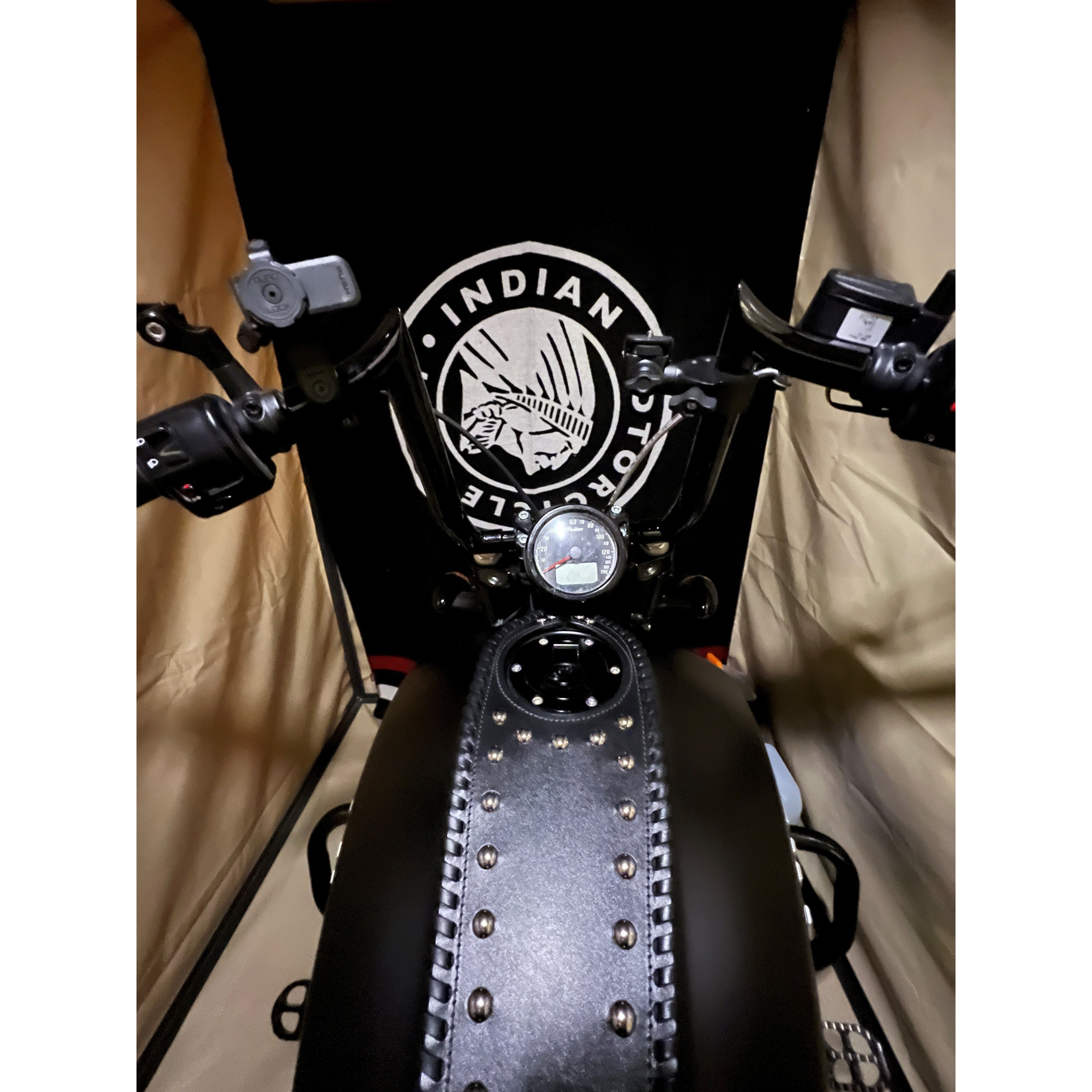 Tank Bib Studded for Indian Scout by Franks Leather Products Protector / Pad