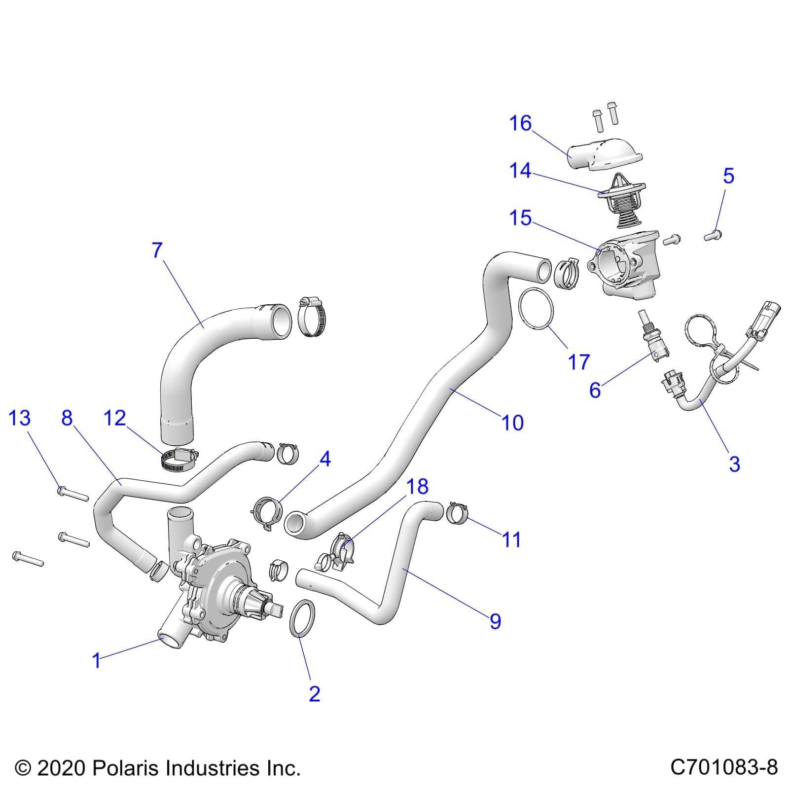Thermostat Cover, Cast by Polaris 5632421 OEM Hardware P5632421 Off Road Express