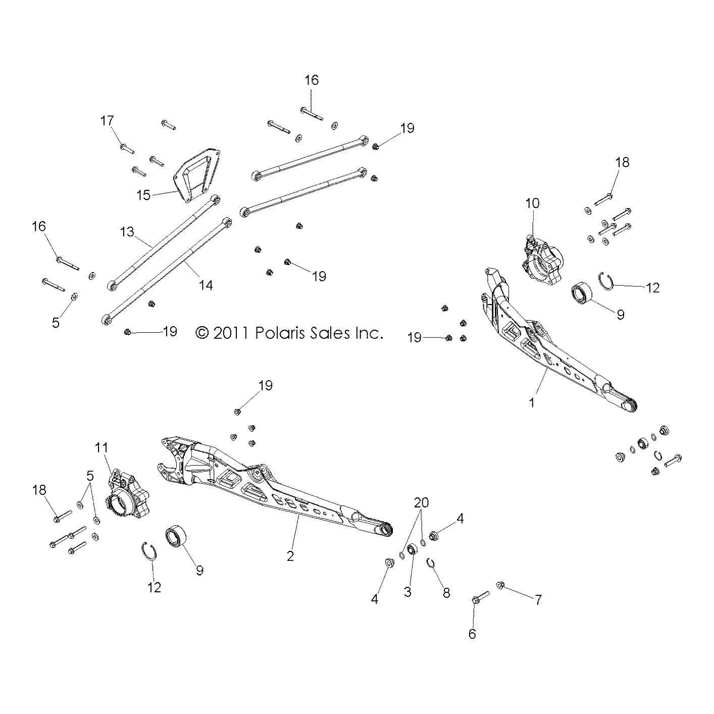 Trail Arm Weld, Left by Polaris 1017465-293 OEM Hardware P1017465-293 Off Road Express