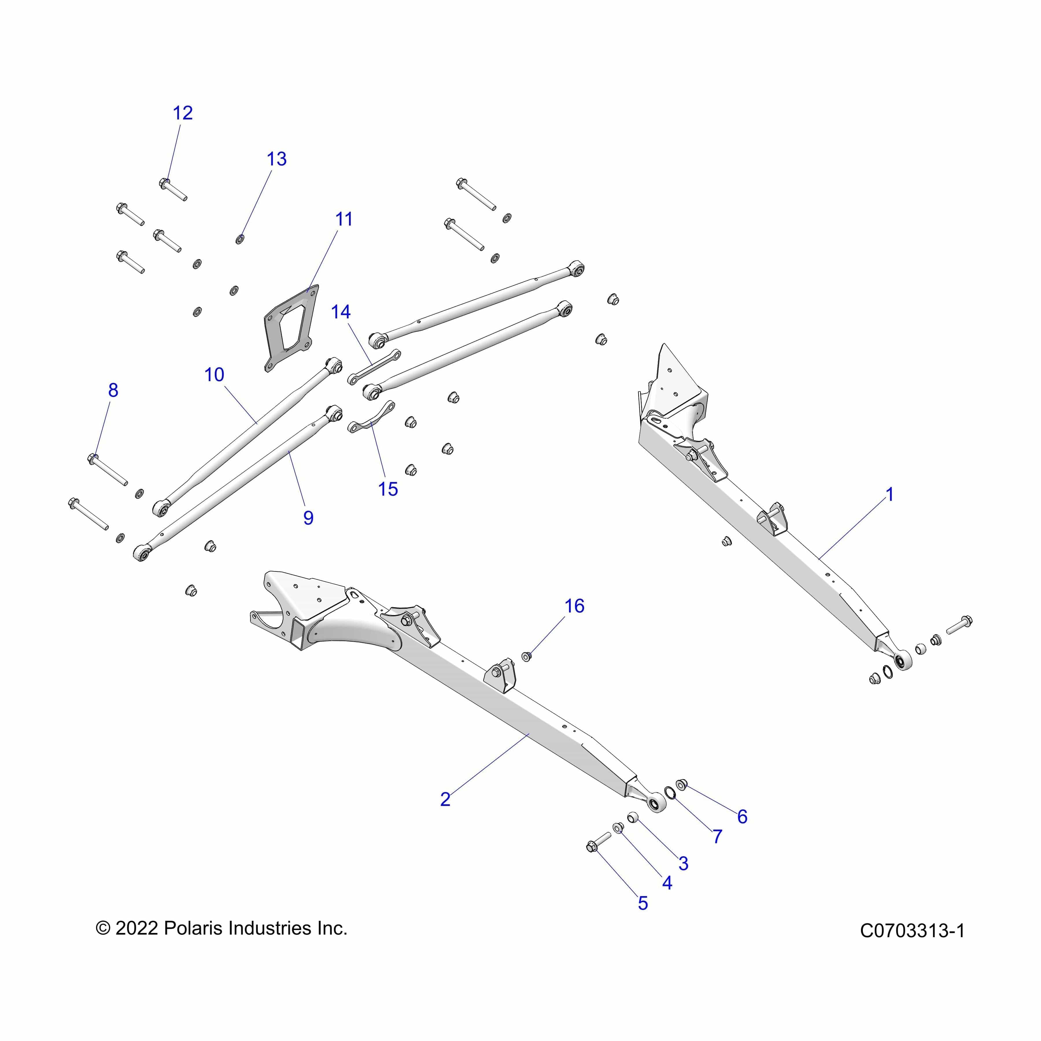 Trail Arm Weld, Left, Velocity by Polaris 1019356-689 OEM Hardware P1019356-689 Off Road Express