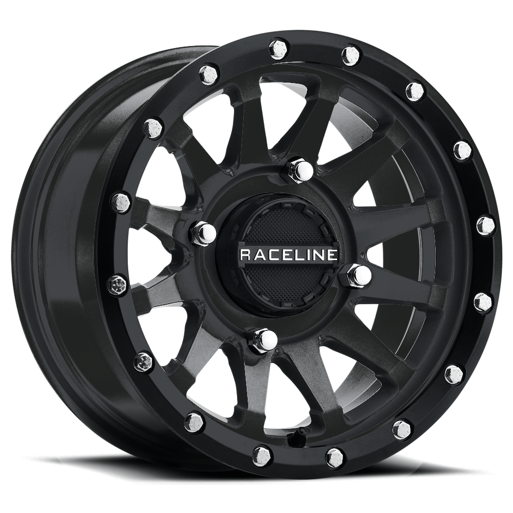 Trophy Wheel Kit w/ Mud Terrain Tire 14X7 4/156 6+1 Black by Raceline 87-3002+570-1694 Premounted Wheel & Tire Kit 87-RAC10279 Western Powersports Drop Ship