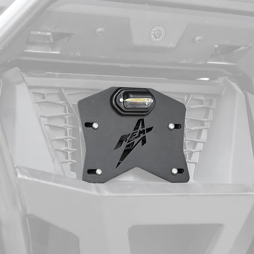 Universal LED License Plate Bracket Kit Fit Can-Am, Polaris by Kemimoto B0111-04101BK License Plate Mount B0111-04101BK Kemimoto