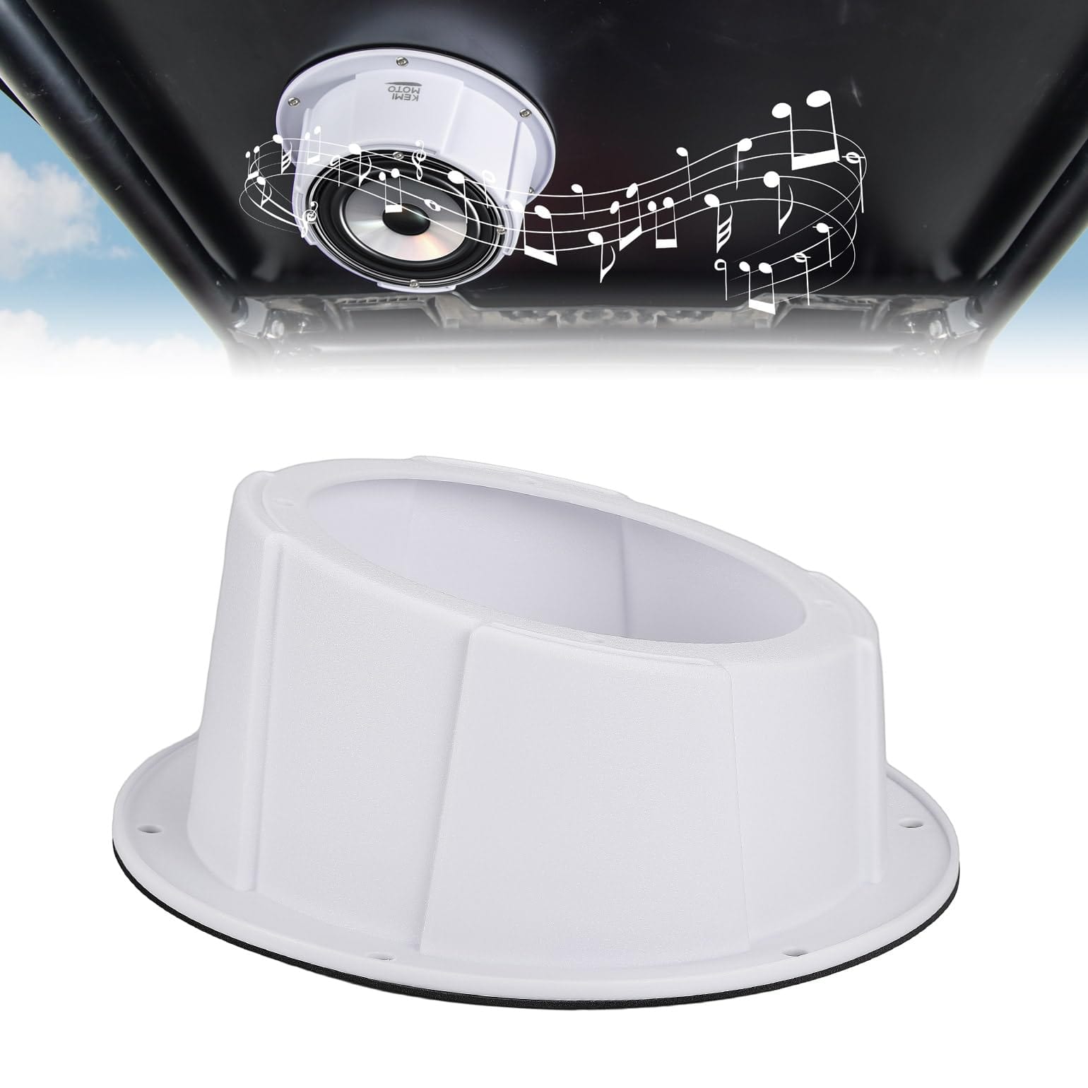 Universal Speaker Pods White for 6.5" Speakers by Kemimoto B0117-02001WH Pod / Cage Speaker B0117-02001WH Kemimoto