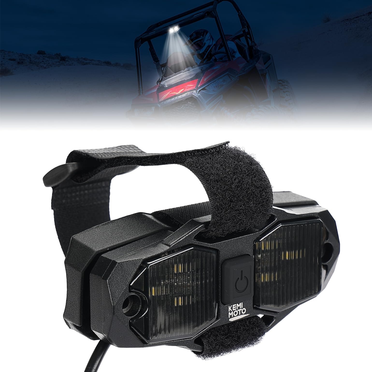 Universal Waterproof LED Light for Cab Roll Cage by Kemimoto B0801-04701BK Accent Lights B0801-04701BK Kemimoto