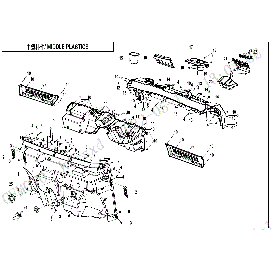 Upper Body Dashboard by CF Moto 5ASV-043011-6001 OEM Hardware 5ASV-043011-6001 Northstar Polaris