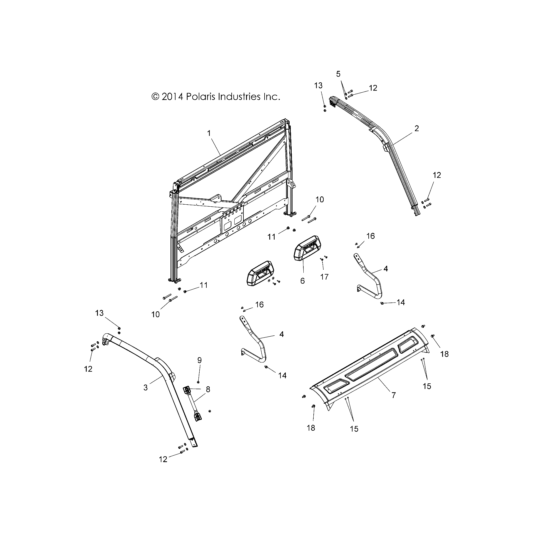 Upper Windshield Mount Plate, M by Polaris 5255166-458 OEM Hardware P5255166-458 Off Road Express
