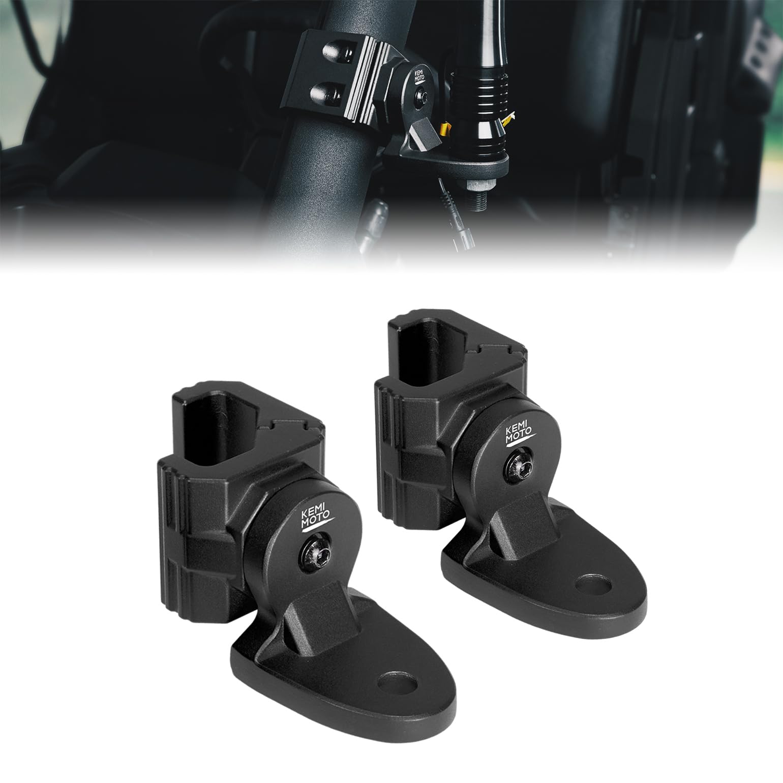 UTV Whip Light Flag Mounts fit Pro-Fit Cage by Kemimoto B0111-10602BK Flag Mount / Whip Mount B0111-10602BK Kemimoto