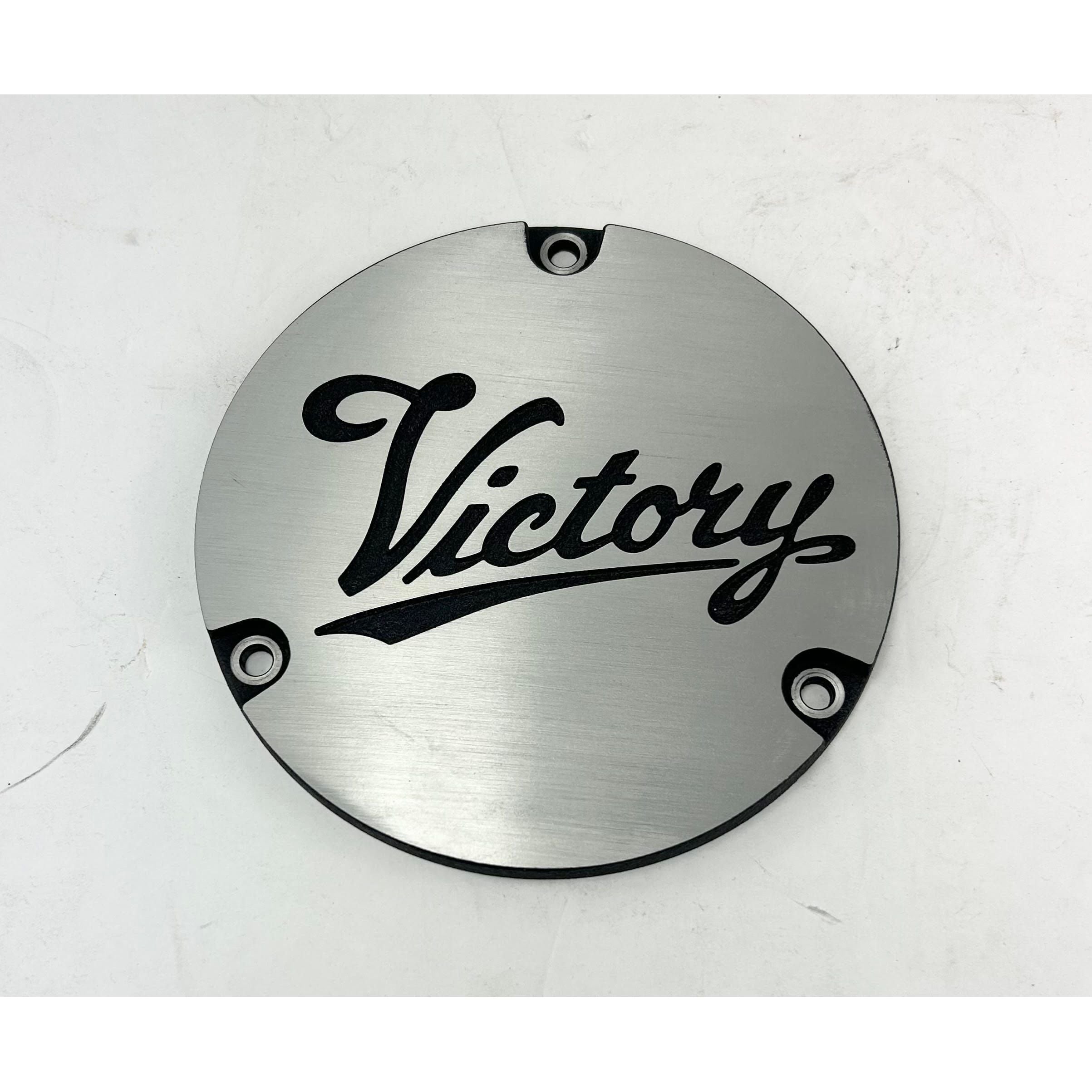 Victory Sport Deluxe Standard. V92 Cruiser Chrome Left Engine Clutch Derby Cover (USED) DERBY-VIC-LEFT-USED Derby Cover