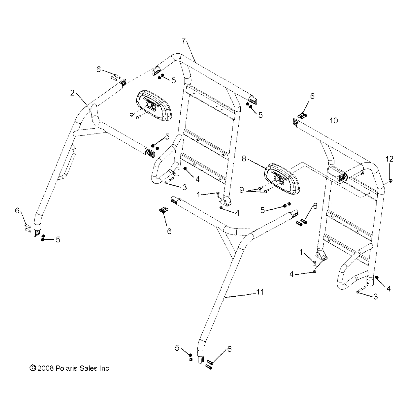 Weld-Cab Frame,Front,Rh,Blk by Polaris 1016250-067 OEM Hardware P1016250-067 Off Road Express