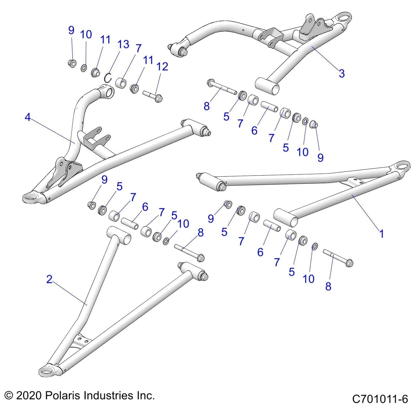 Weld-Ctrl Arm,Upper,Frt,Rh,Td,Bk by Polaris 1023062-458 OEM Hardware P1023062-458 Off Road Express