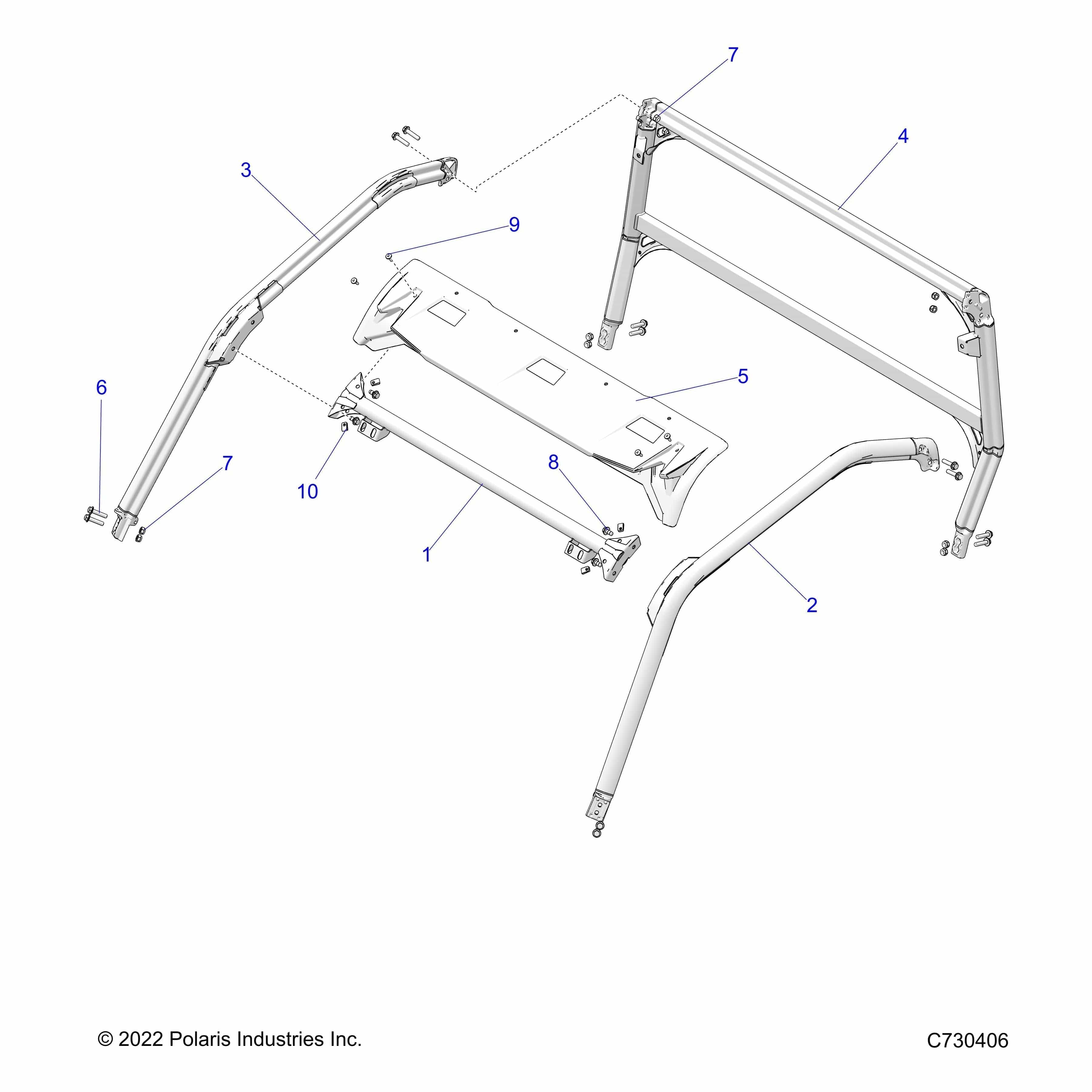 Weld-Rops,Frt Support,Sltd,Blk by Polaris 1024912-458 OEM Hardware P1024912-458 Off Road Express