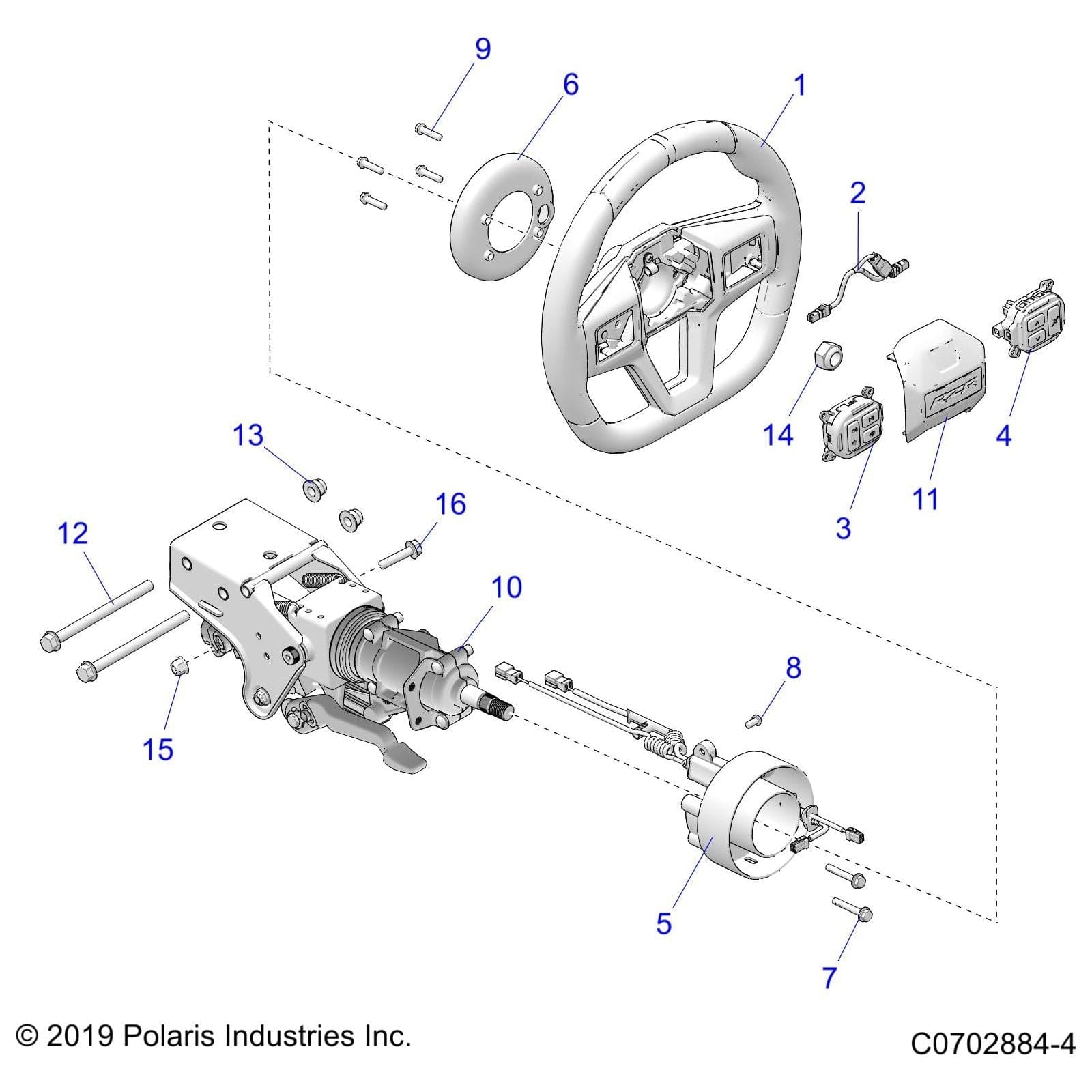 Wheel-Steering,1 Button Mod by Polaris 1824955 OEM Hardware P1824955 Off Road Express