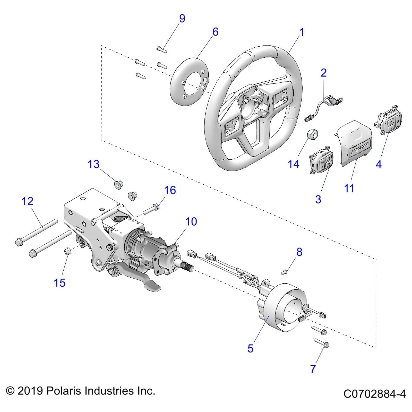 Wheel-Steering,2 Button Mod by Polaris 1825042 OEM Hardware P1825042 Off Road Express Drop Ship