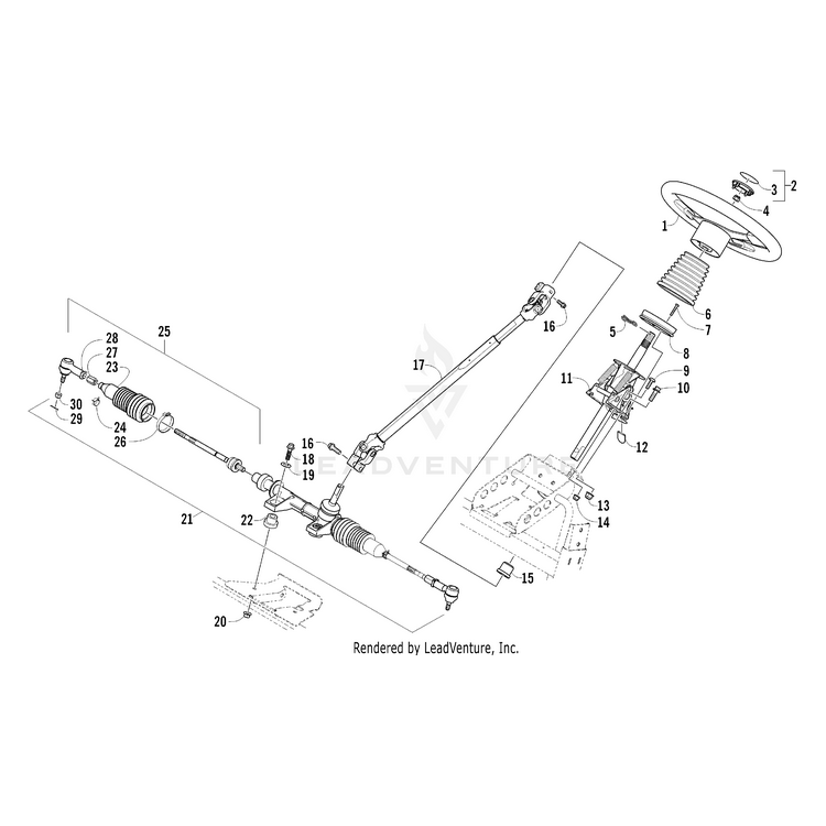 Wheel, Steering - Assembly - W/Decal By Arctic Cat 0505-603 OEM Hardware 0505-603 Core Power Equipment