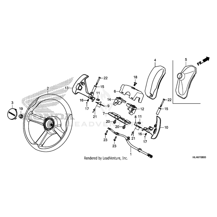 Wheel, Steering by Honda 53110-HL3-A01 OEM Hardware 53110-HL3-A01 Off Road Express Peach St