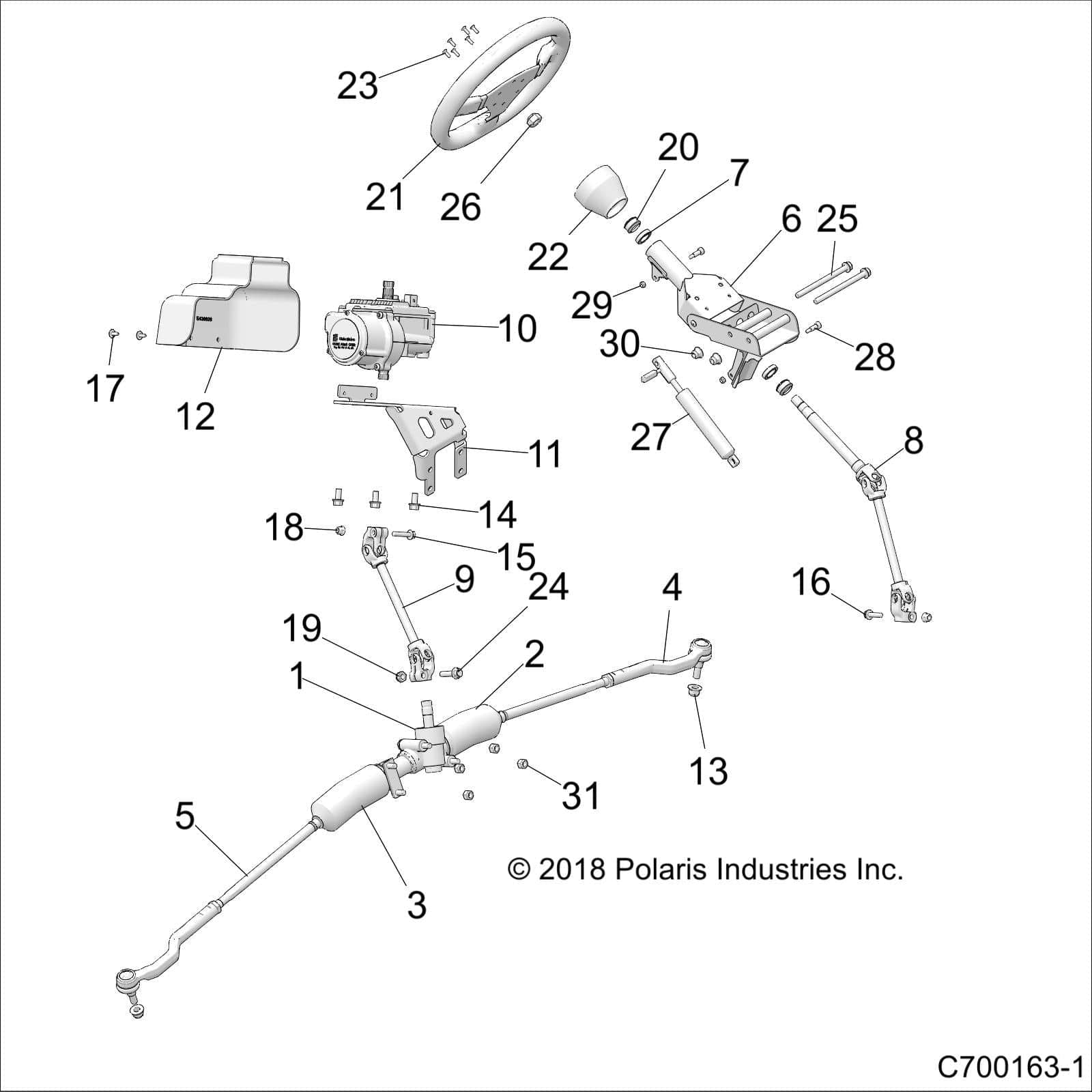 Wheel-Steering by Polaris 1825078 OEM Hardware P1825078 Off Road Express