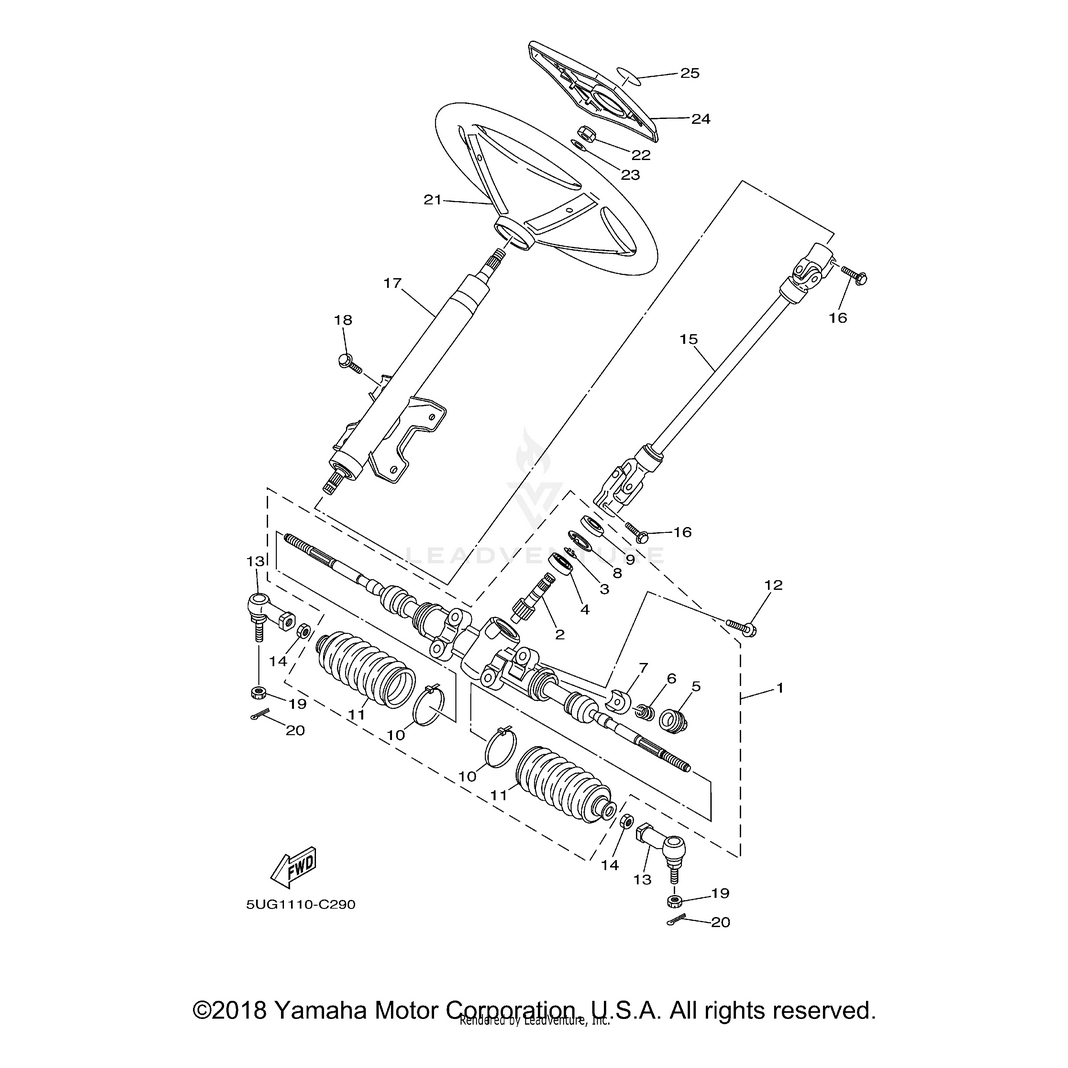 Wheel, Steering by Yamaha JN3-F3838-00-00 OEM Hardware JN3-F3838-00-00 Off Road Express