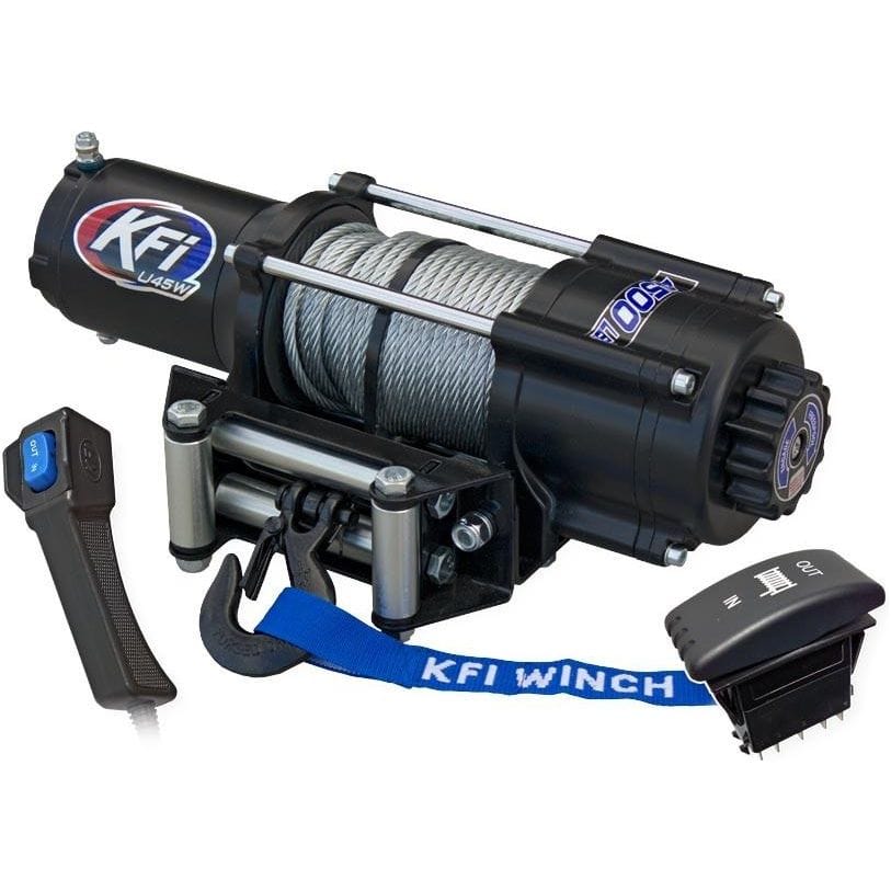 Wide 4500 Lb Utv Winch by KFI U45W-R2 4500 Winch 10-0207 Western Powersports Drop Ship