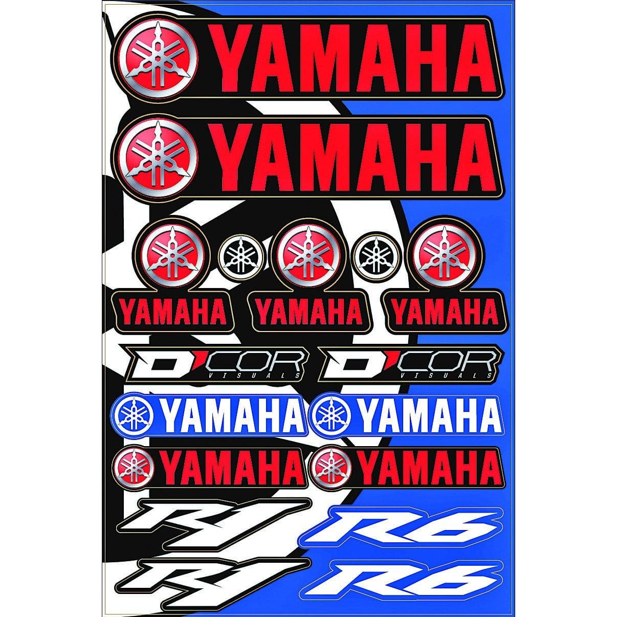 Yamaha Street Decal Sheet By D'Cor 40-50-102 Decal Sheet 862-50102 Western Powersports