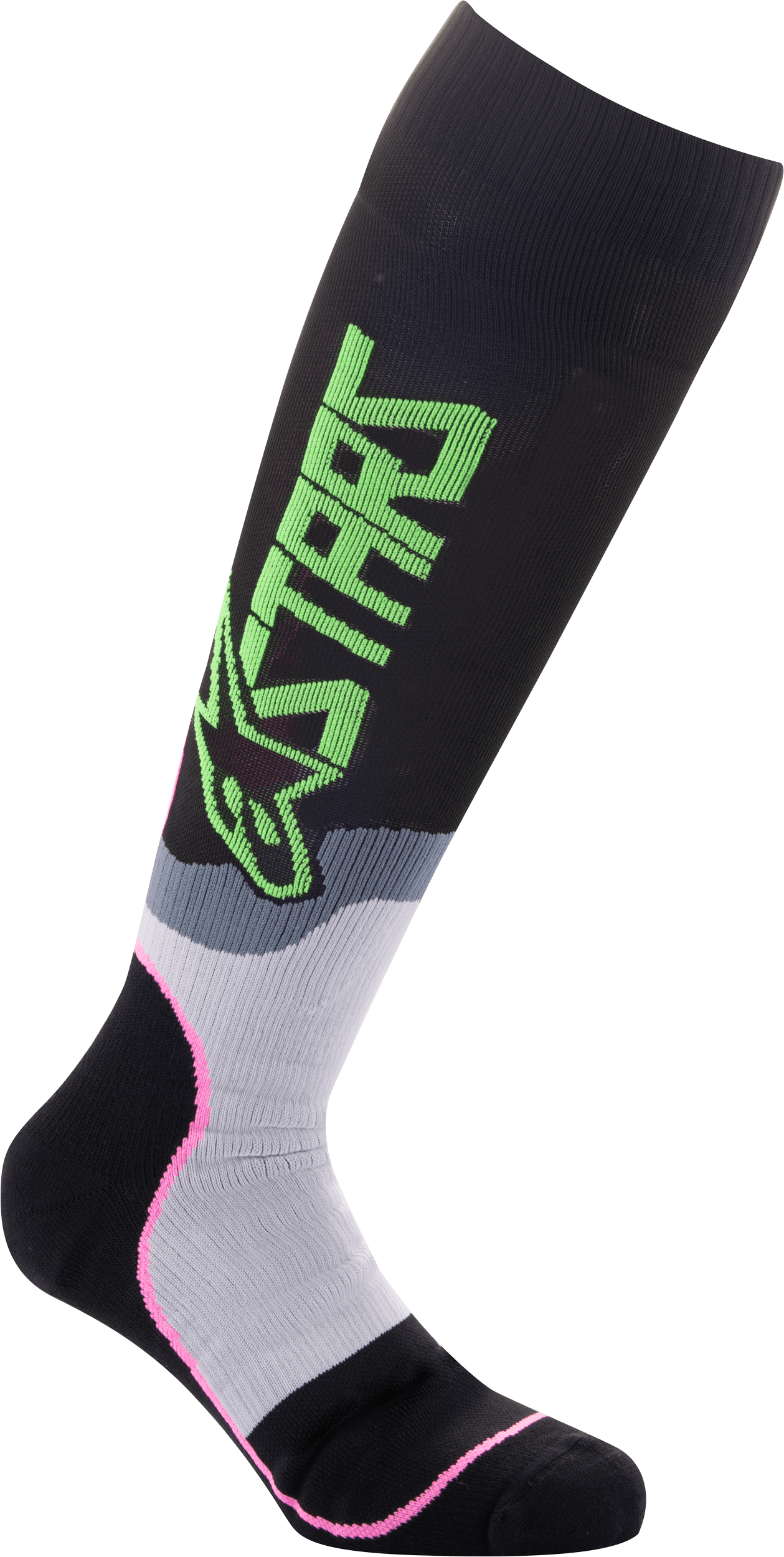 Western Powersports Socks Black/Neon Green/Fluorescent Pink / Youth MD/Youth LG Youth MX Plus-2 Socks by Alpinestars 4741920-1669-M/L