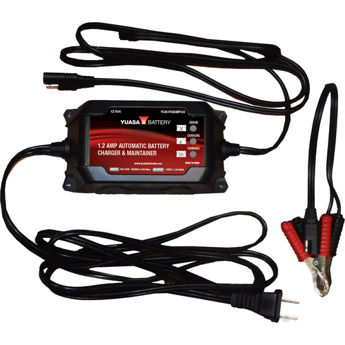Western Powersports Battery Charger 1.2 Amp Charger & Maintainer (12V) by Yuasa YUA1P2AMPCH
