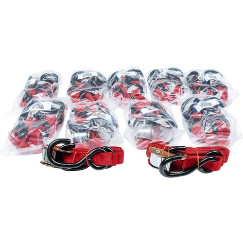 1" Tie-Down Red 10/Pairs by Fire Power 21261BULK Tie Down / Ratchet Strap