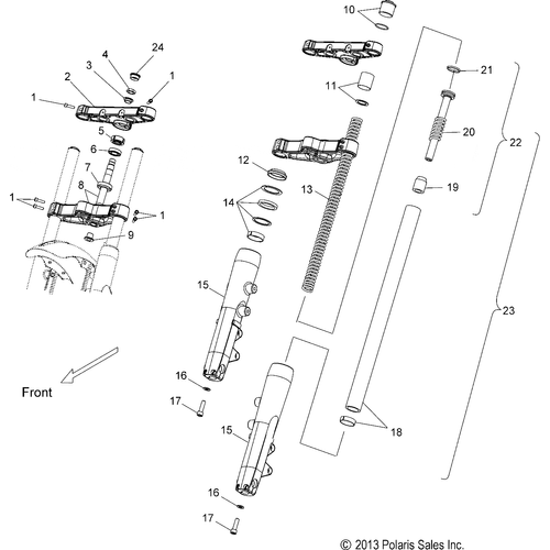 Suspension, Front Forks - 2017 Victory High Ball All Options Schematic 236 OEM Schematic