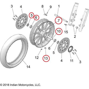 Off Road Express Wheel 19”  Front Wheel Cast Gloss Black by Polaris 1523059-440