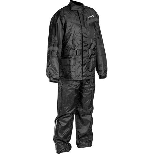 good motorcycle rain gear 2 Piece Motorcycle Rain Suit by Highway 21 4X / Black