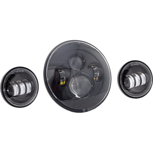 7" LED Headlight Black w/ Passing Lamps by Letric Lighting LLC-ILHK-7B Headlight
