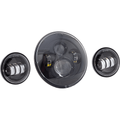 7" LED Headlight Black w/ Passing Lamps by Letric Lighting