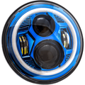 7" LED Headlight Blue Halo by Letric Lighting