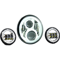 7" LED Headlight Chrome w/ Full Halo & Passing Lamps by Letric Lighting