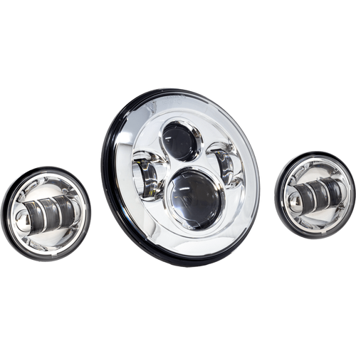 7" LED Headlight Chrome w/ Passing Lamps by Letric Lighting LLC-ILHK-7C Headlight